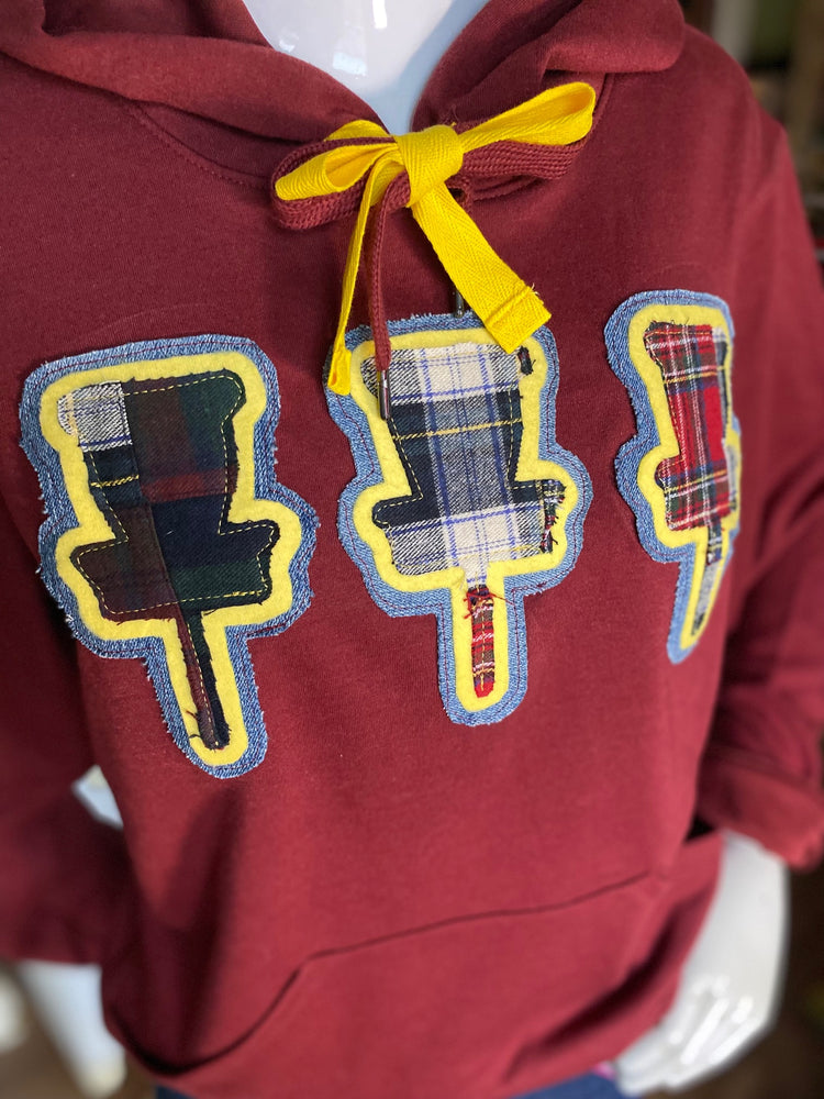 Preppy one of a kind disc golf hoodie-Maroon