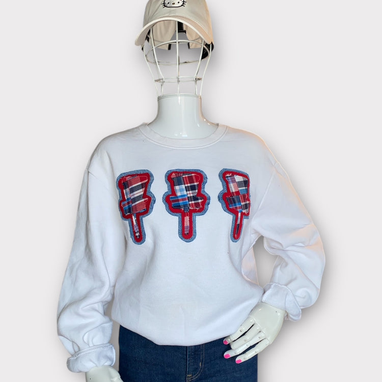 Preppy one of a kind disc golf sweatshirt-White