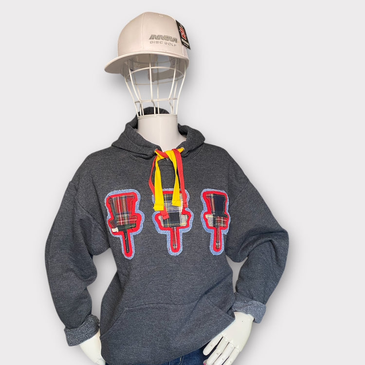 Preppy one of a kind disc golf hoodie-Charcoal gray
