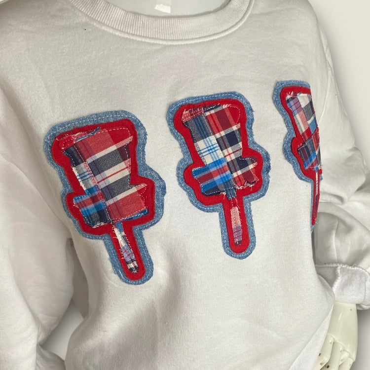 Preppy one of a kind disc golf sweatshirt-White