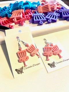 Disc golf 3d printed earrings