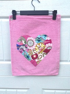 Disc golf towel-Applique-Basket-Heart